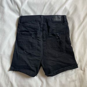 American Eagle high waisted ripped shorts black